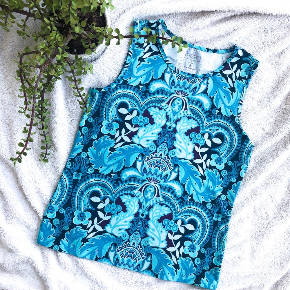 Athleta Blue Athletic Top Size L💕